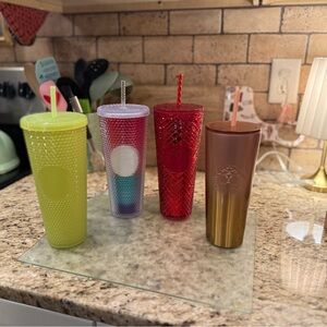 Four Starbucks Tumbler Set